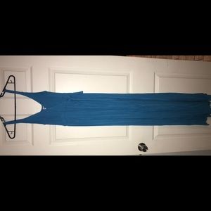 Blue maxi side tie dress